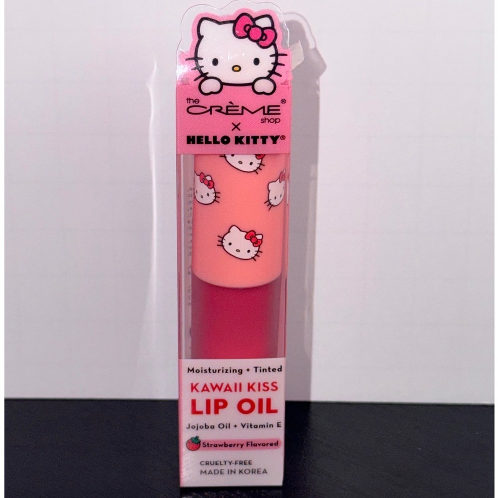 The Creme Shop Hello Kitty Kawaii Kiss Lip Oil Strawberry Jojoba Vitamin E
